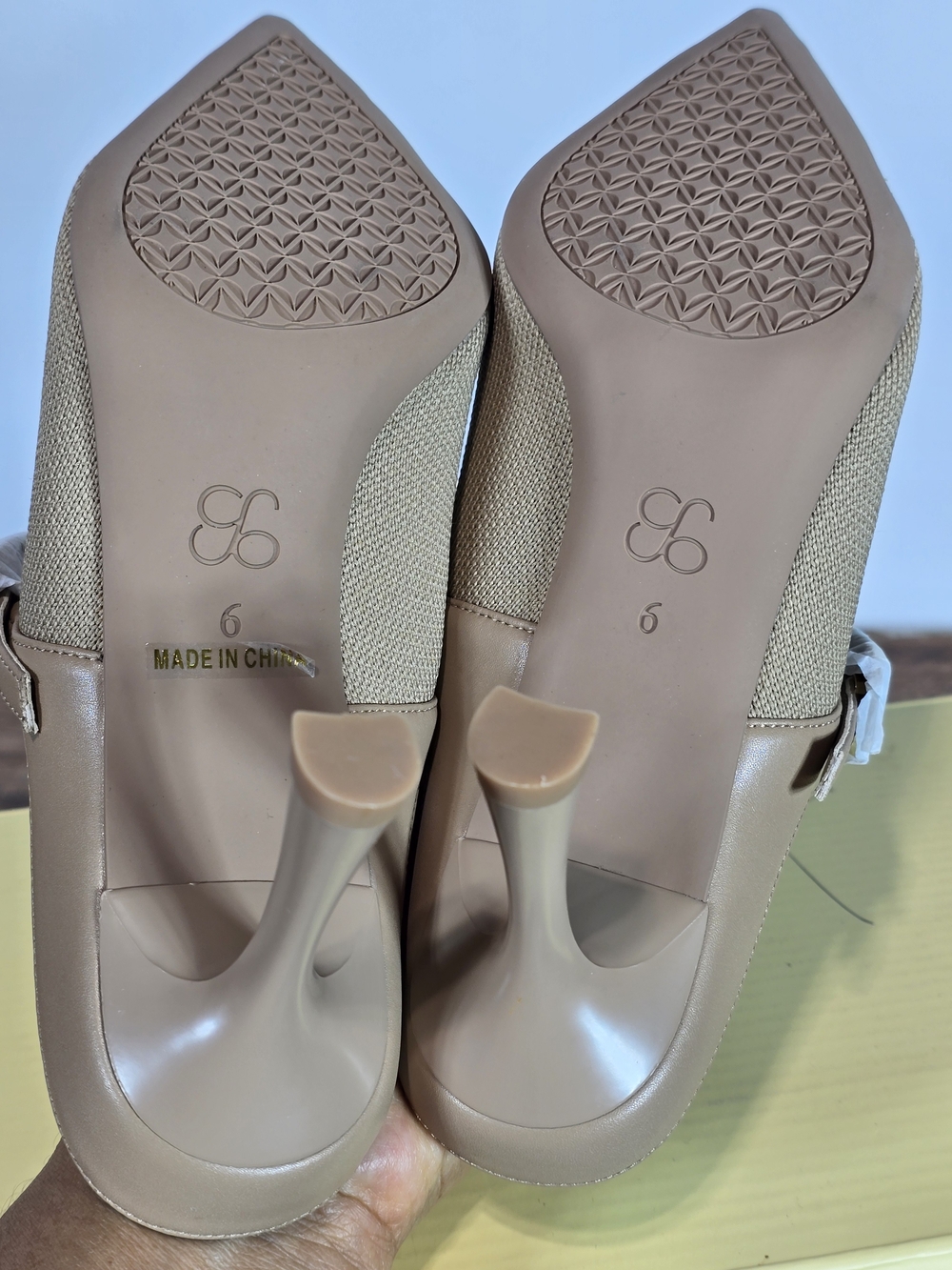 Cosy Island Women's Tan Pointed Toe Mary Jane Heeled Mules Size 5.5 - Picture 12 of 13